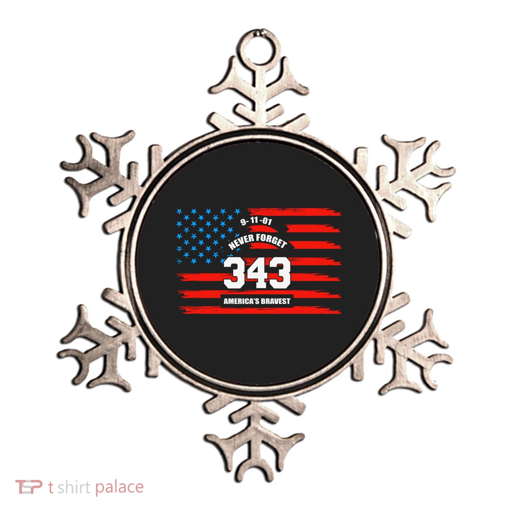 9 11 Never Forget, Firefighter 343 America Bravest Ornament