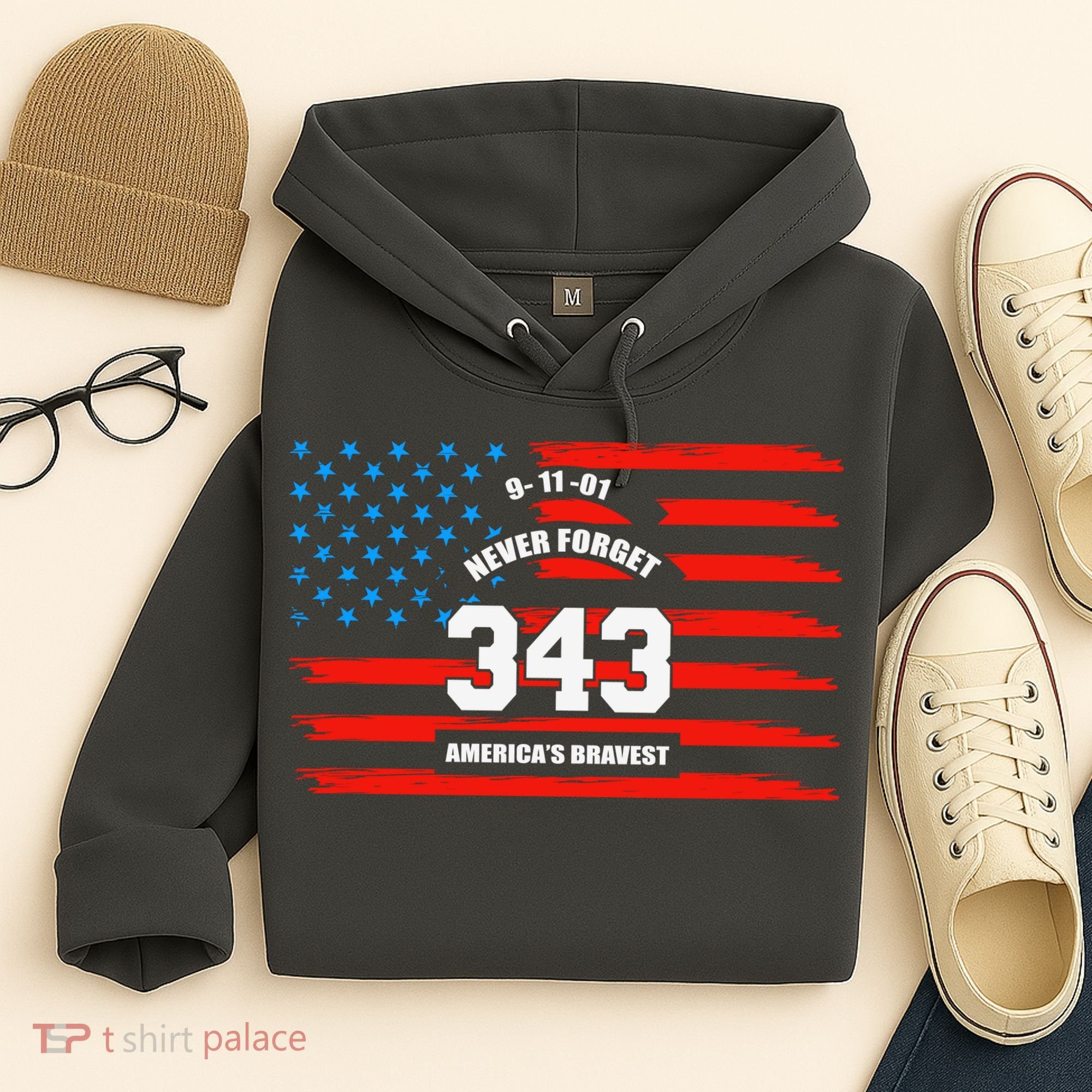 9 11 Never Forget, Firefighter 343 America Bravest Hoodie