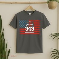 9 11 Never Forget, Firefighter 343 America Bravest T-Shirt thumb 2