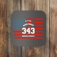 9 11 Never Forget, Firefighter 343 America Bravest Coaster thumb 0