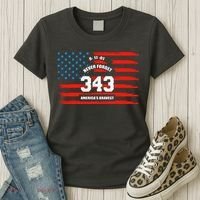 9 11 Never Forget, Firefighter 343 America Bravest Women's T-Shirt thumb 3