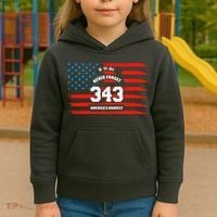 9 11 Never Forget, Firefighter 343 America Bravest Kids Hoodie thumb 3