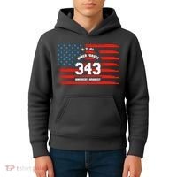 9 11 Never Forget, Firefighter 343 America Bravest Kids Hoodie thumb 4