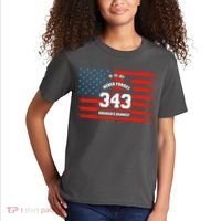 9 11 Never Forget, Firefighter 343 America Bravest Kids T-Shirt thumb 2
