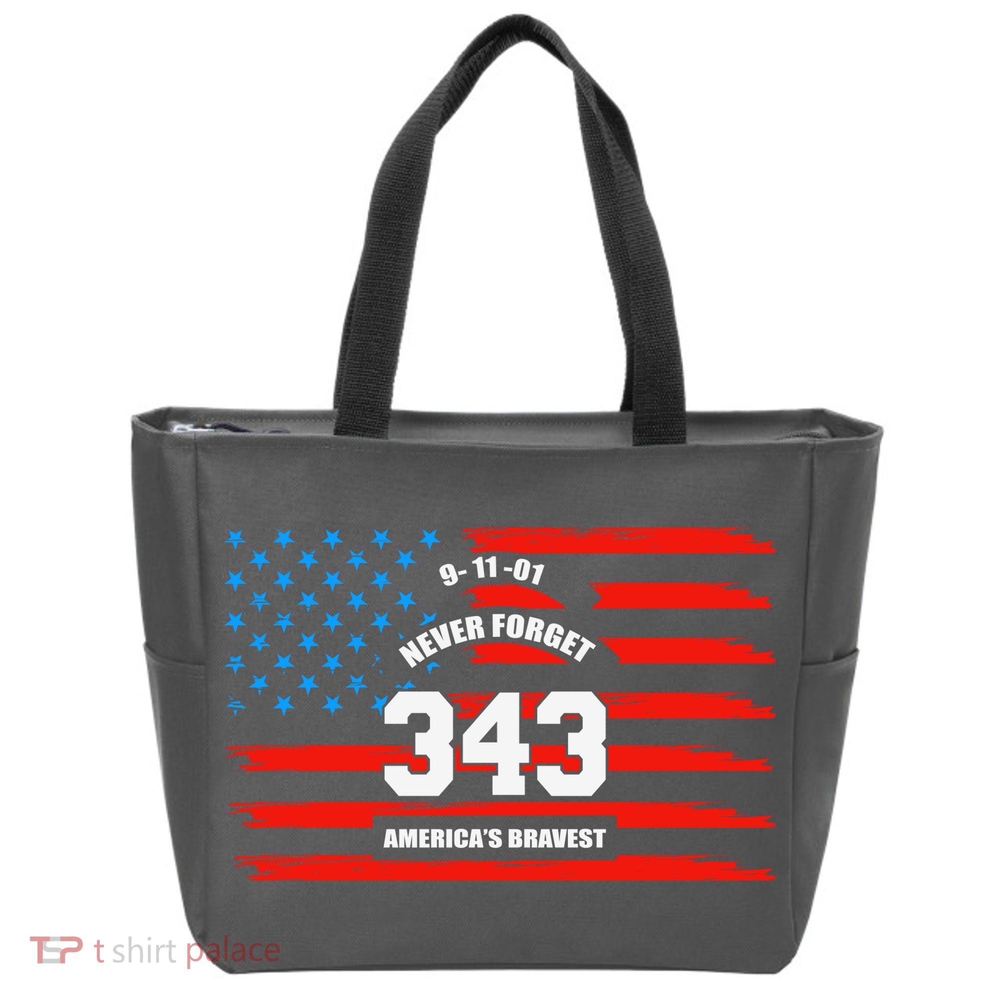9 11 Never Forget, Firefighter 343 America Bravest Tote Bag