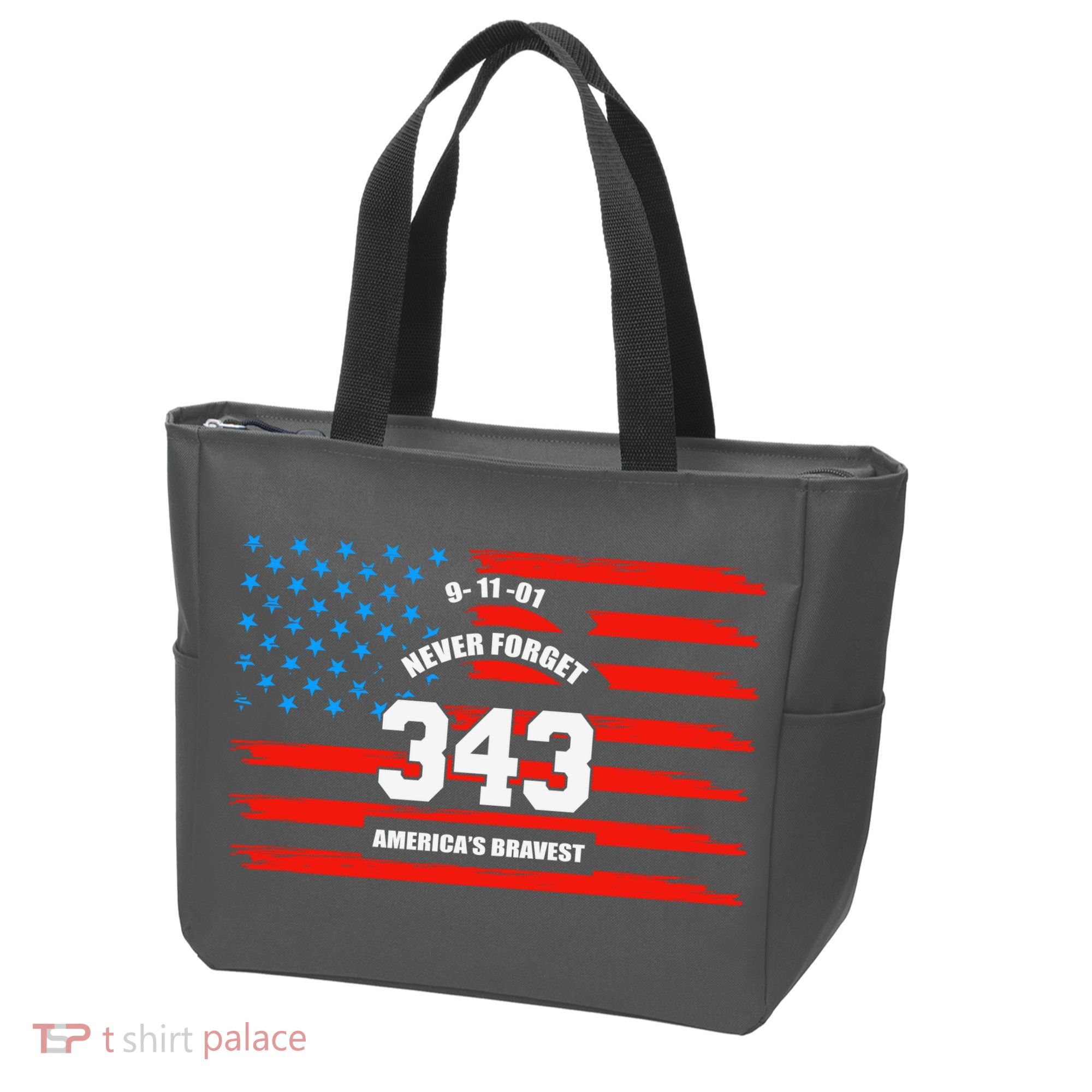 9 11 Never Forget, Firefighter 343 America Bravest Tote Bag