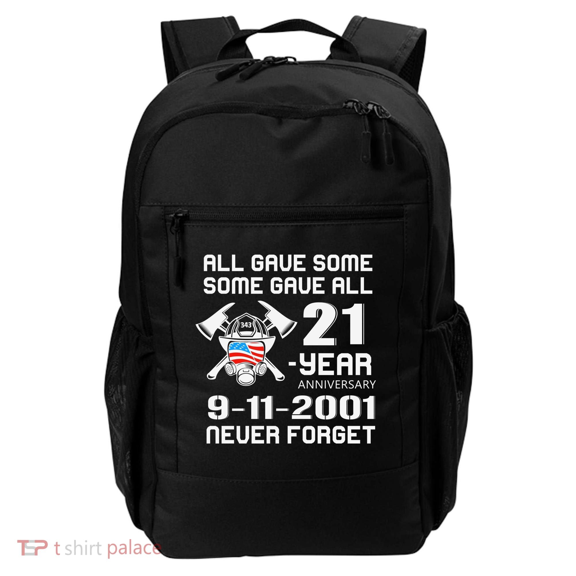 9 11 Never Forget, Firefighter 343 America Bravest, 911 Memorial September Backpack
