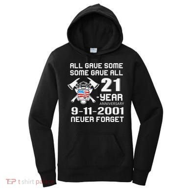 9 11 Never Forget, Firefighter 343 America Bravest, 911 Memorial September Women's Hoodie