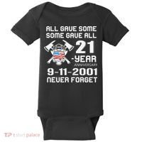 9 11 Never Forget, Firefighter 343 America Bravest, 911 Memorial September Baby Bodysuit thumb 0