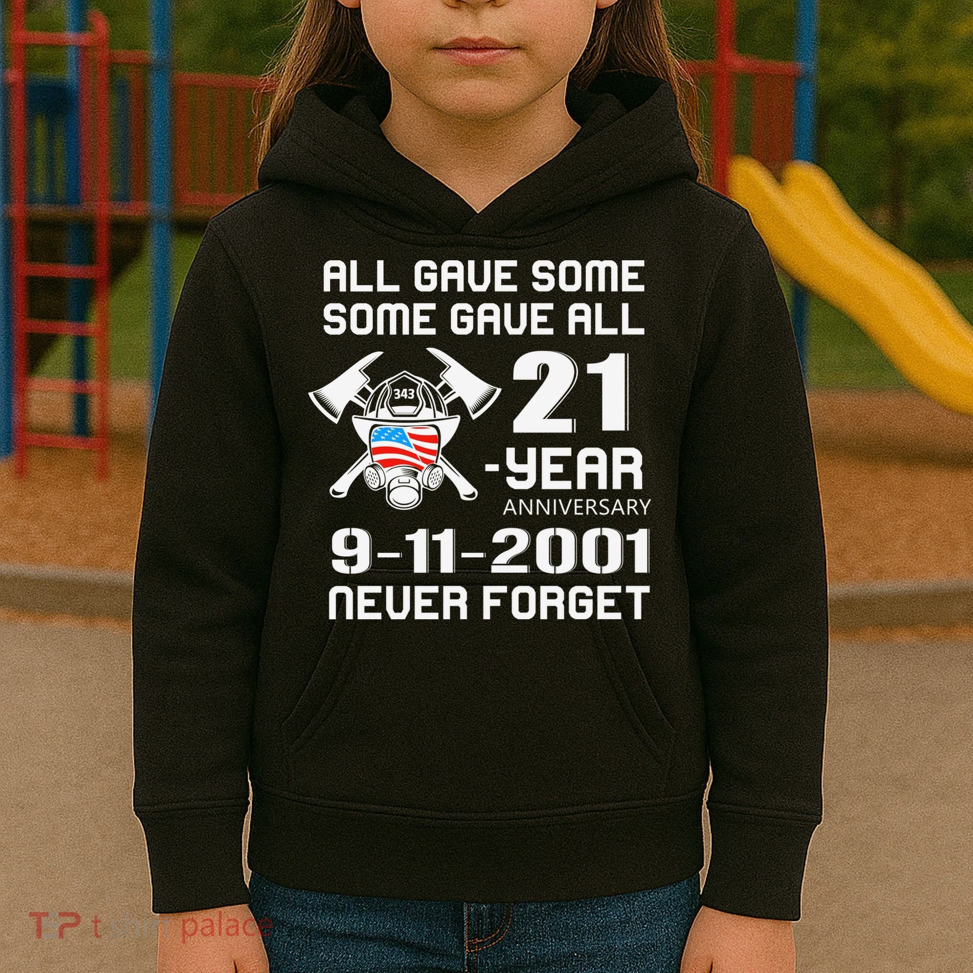 9 11 Never Forget, Firefighter 343 America Bravest, 911 Memorial September Kids Hoodie