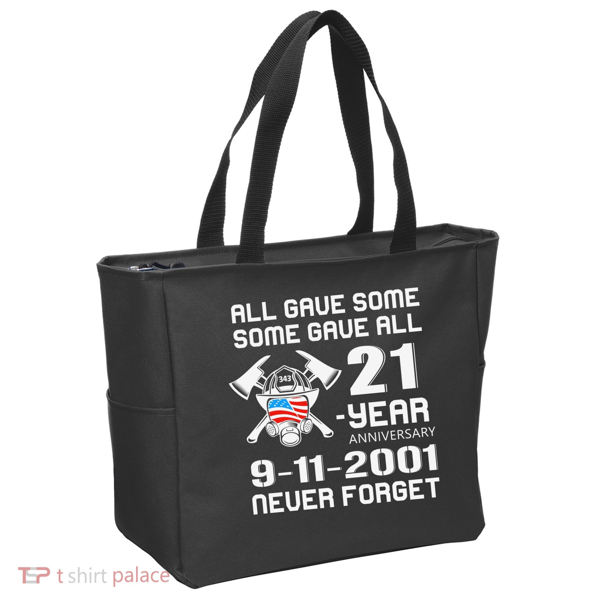 9 11 Never Forget, Firefighter 343 America Bravest, 911 Memorial September Tote Bag