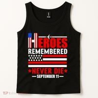 9 11 Never Forget, Heroes Never Die, 911 Memorial Patriot Day Tank Top thumb 2