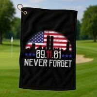 9 11 TShirt9 11 Never Forget Memorial, Peace Day Golf Towel thumb 1