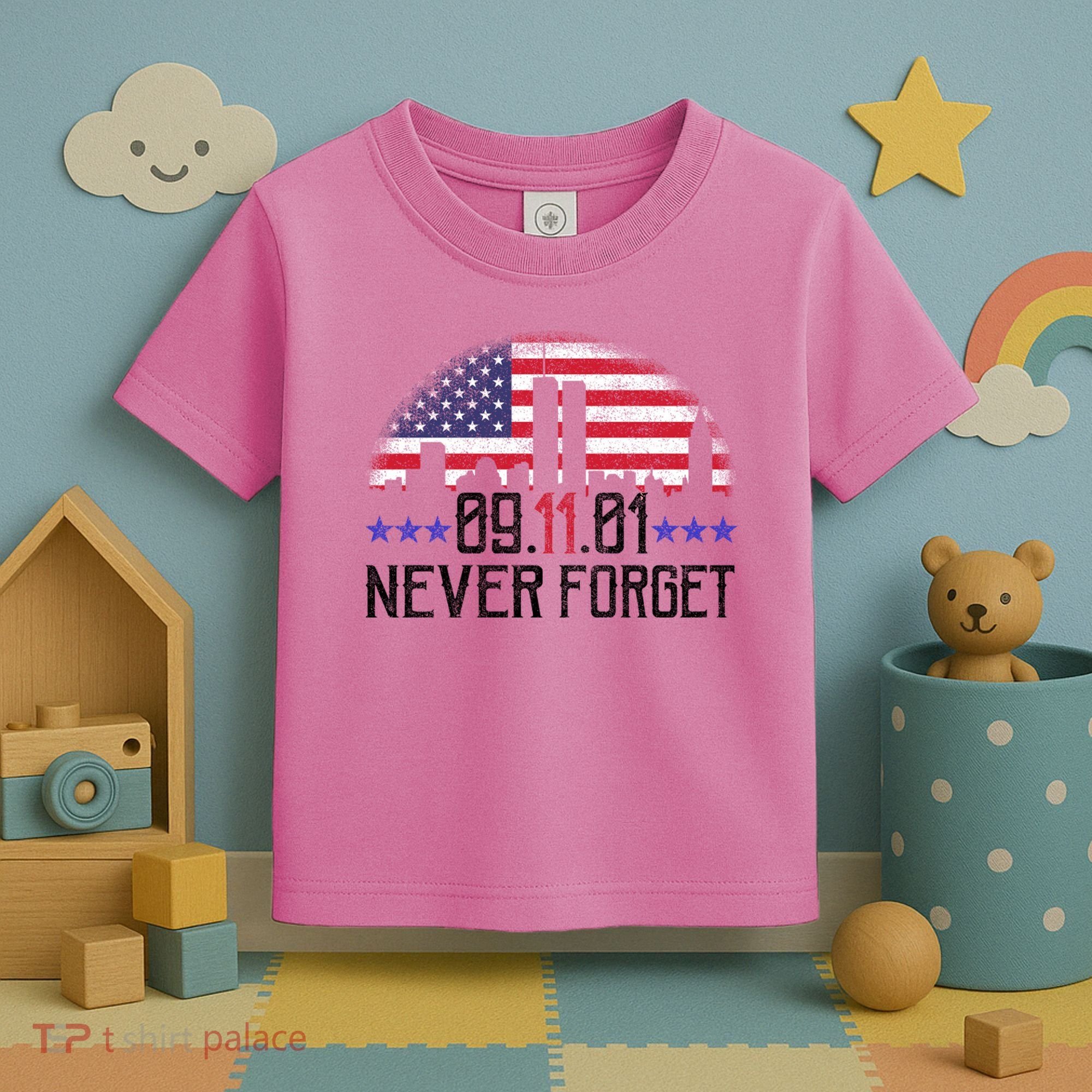 9 11 TShirt9 11 Never Forget Memorial, Peace Day Toddler T-Shirt