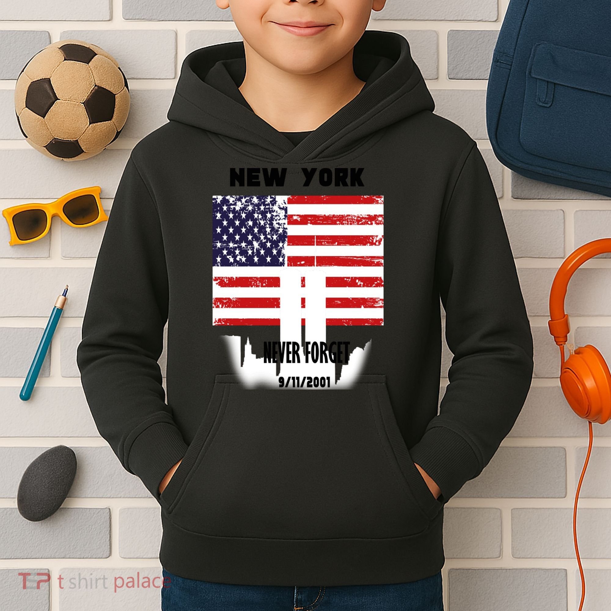 9 11 TShirtNew York 9_11 Never Forget 911 Memorial Peace Day Kids Hoodie