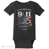 9/11 25th Anniversary We Will Never Forget Tribute 9.11 Baby Bodysuit thumb 0