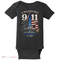 9/11 25th Anniversary We Will Never Forget Tribute 9.11 Baby Bodysuit thumb 0