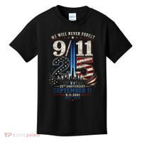 9/11 25th Anniversary We Will Never Forget Tribute 9.11 Kids T-Shirt thumb 0