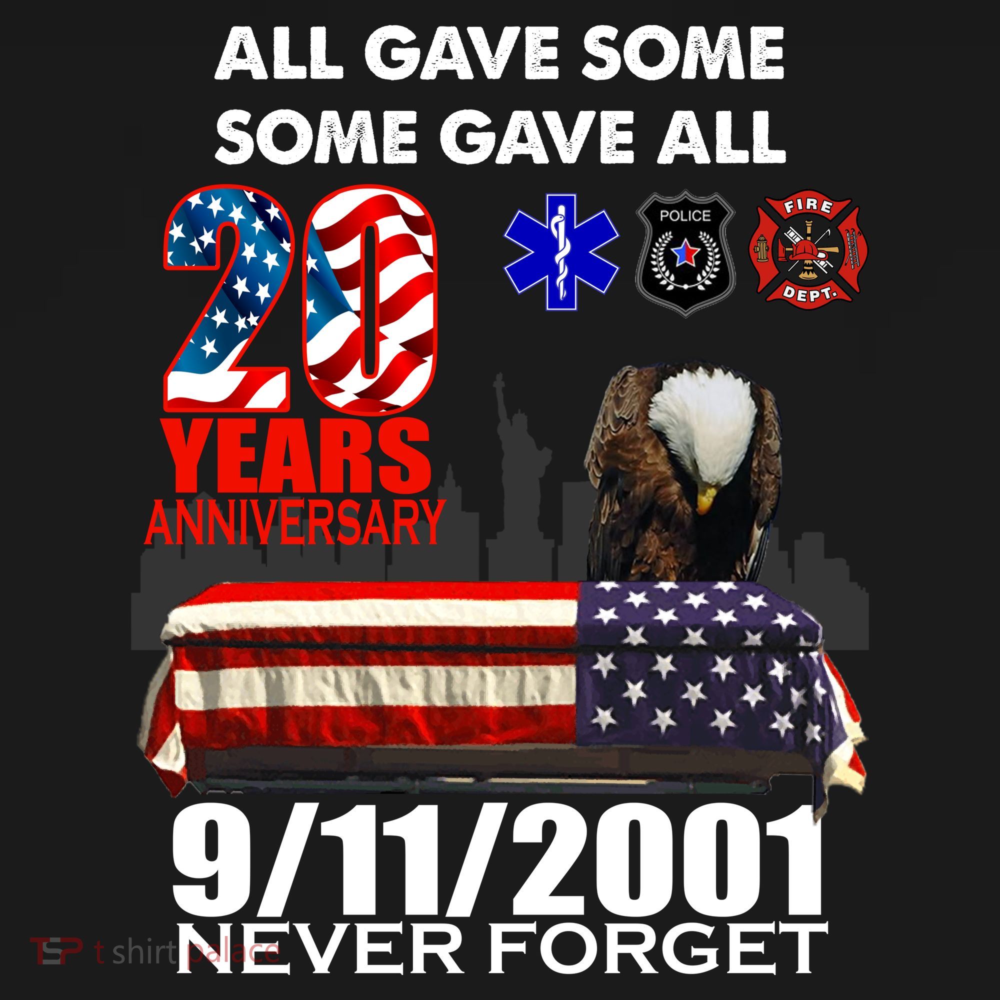 9/11/2001 20th Anniversary Never Forget Button