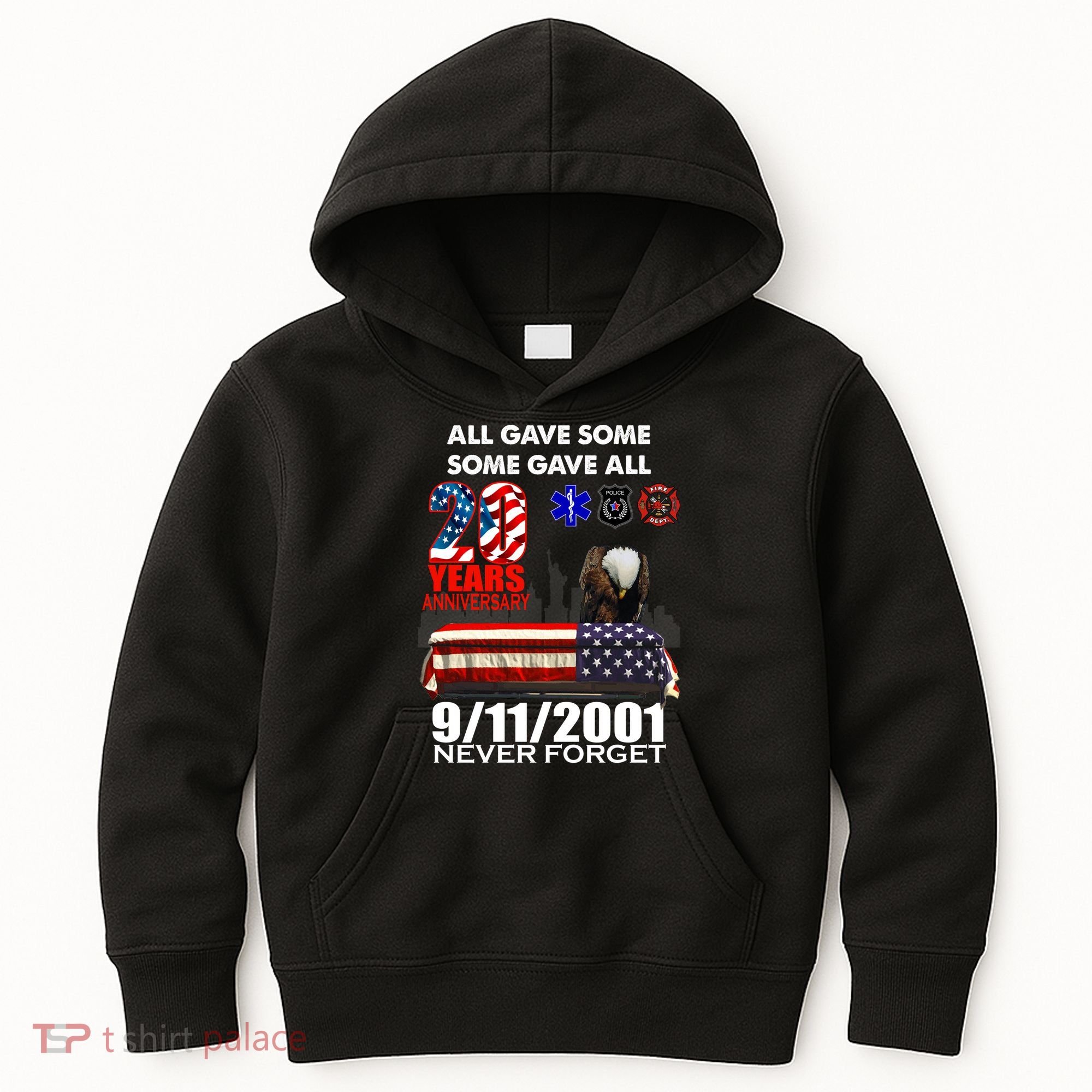 9/11/2001 20th Anniversary Never Forget Kids Hoodie