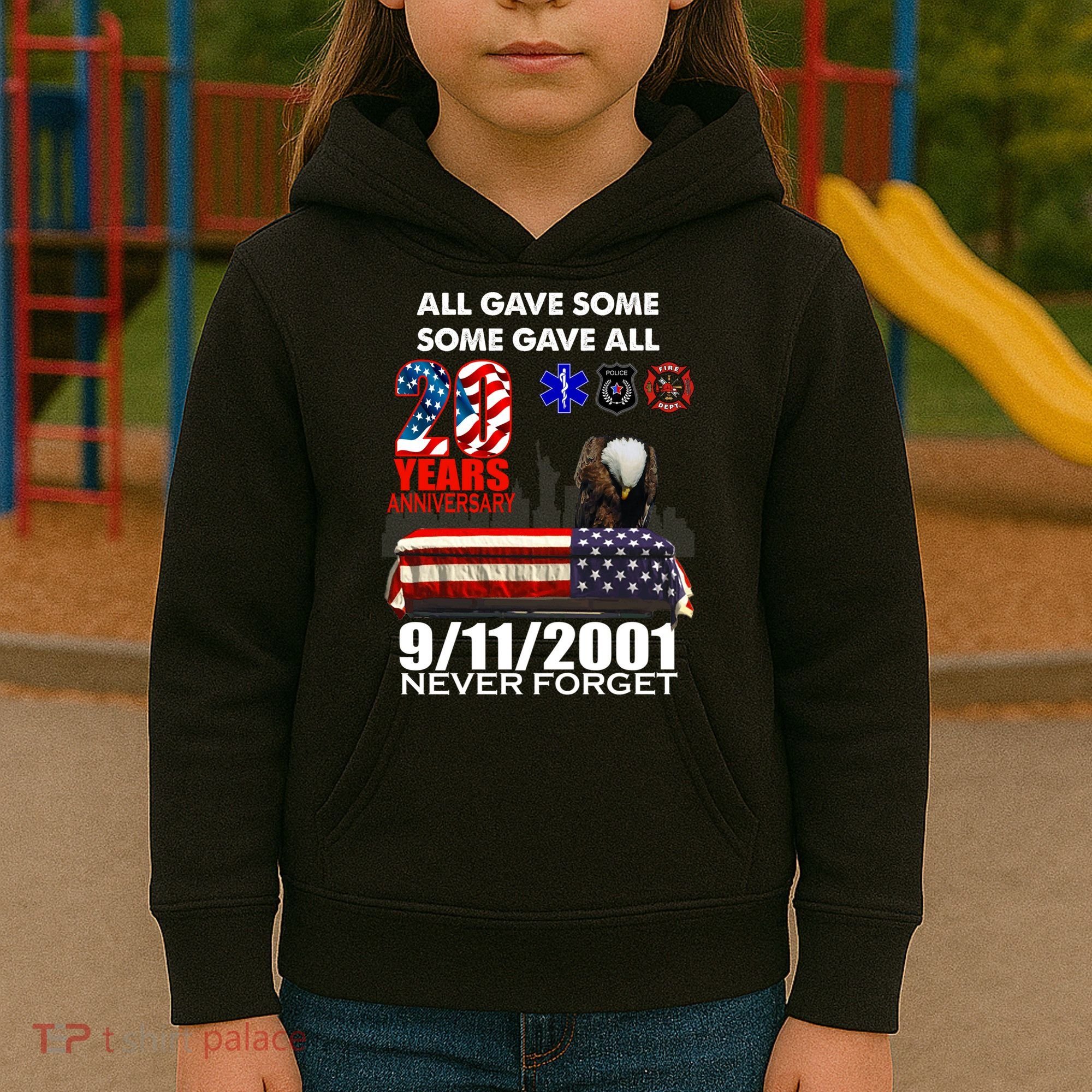 9/11/2001 20th Anniversary Never Forget Kids Hoodie