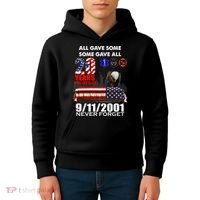 9/11/2001 20th Anniversary Never Forget Kids Hoodie thumb 4