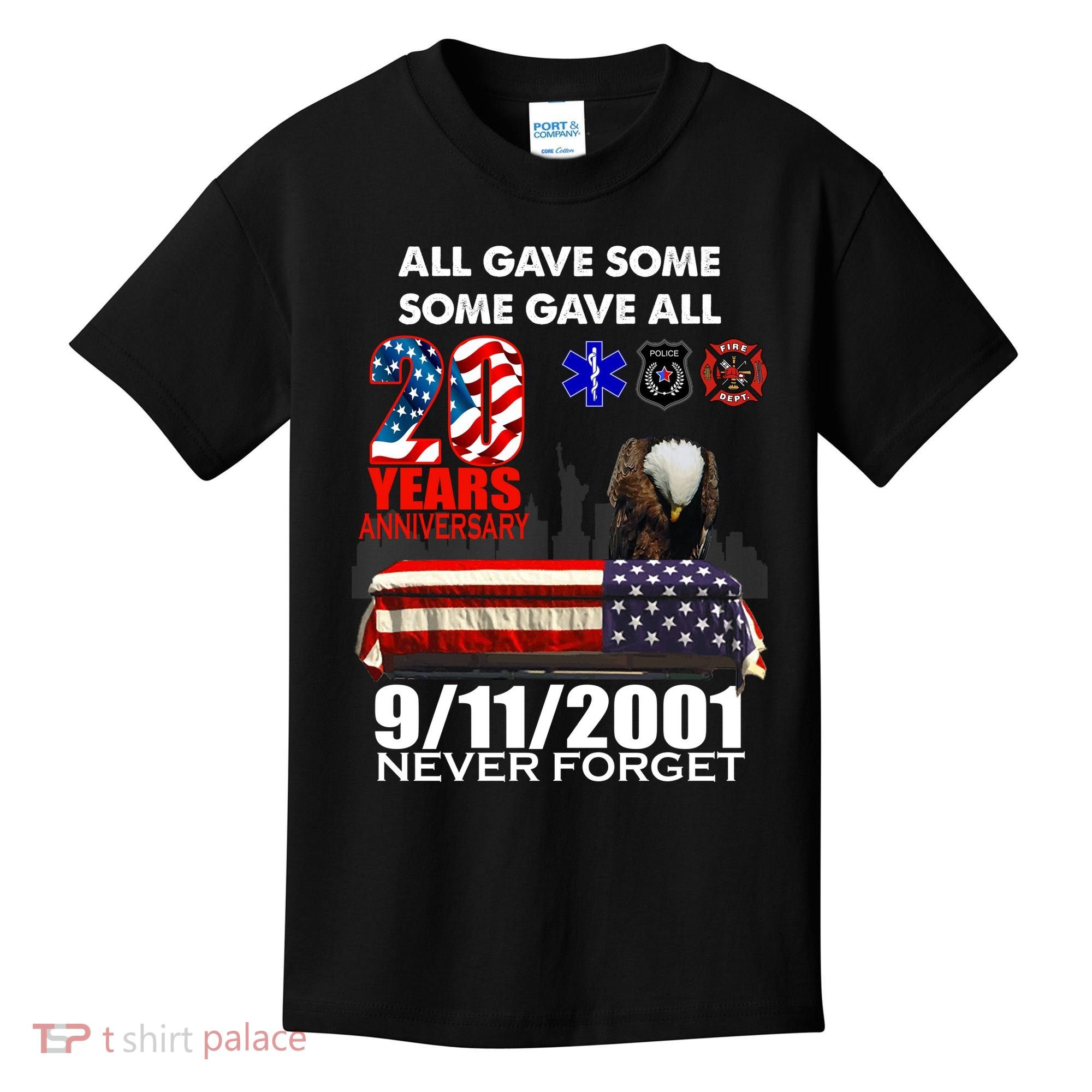 9/11/2001 20th Anniversary Never Forget Kids T-Shirt