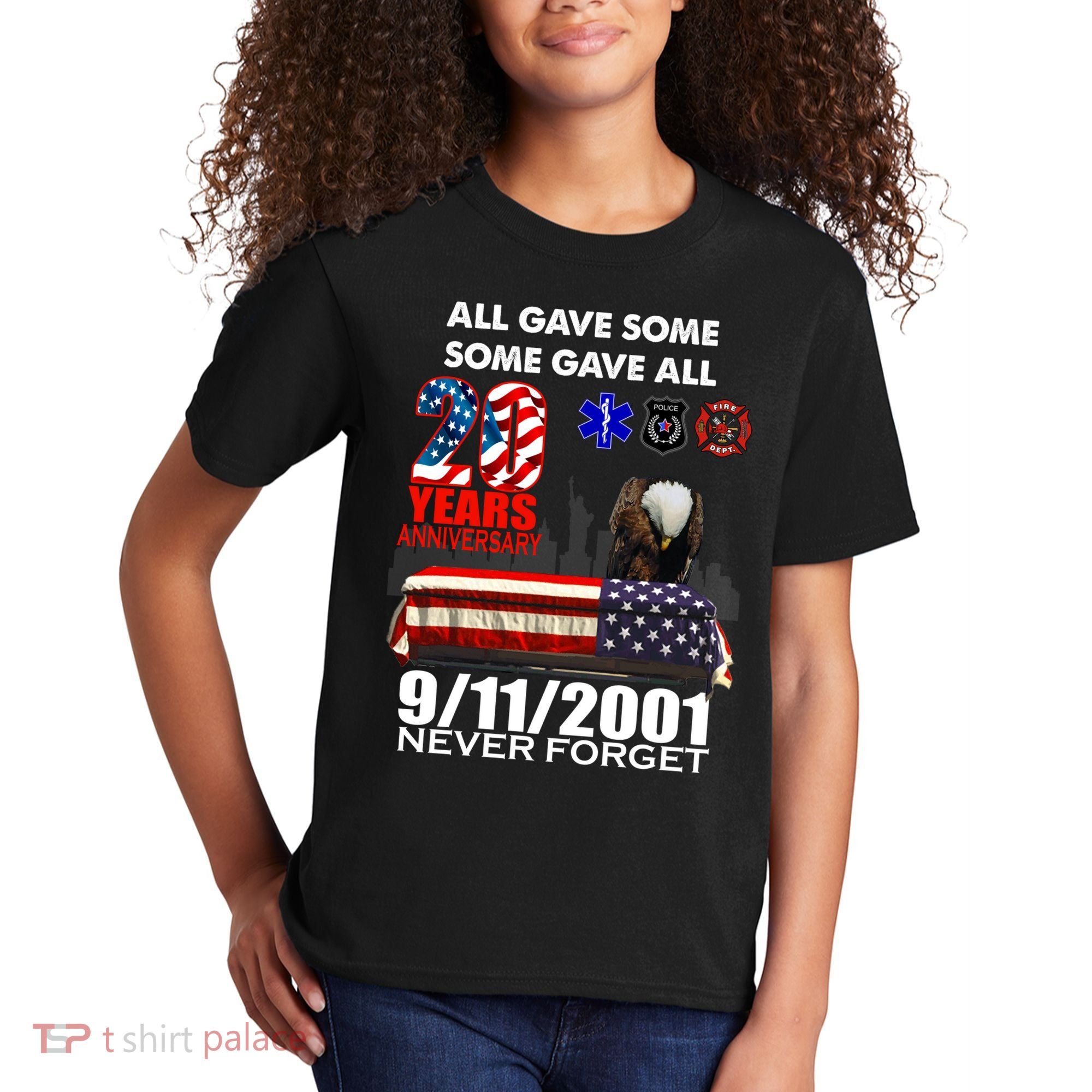 9/11/2001 20th Anniversary Never Forget Kids T-Shirt