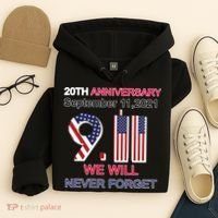 9/11 20th Anniversary We Will Never Forget Hoodie thumb 4
