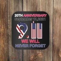 9/11 20th Anniversary We Will Never Forget Coaster thumb 0