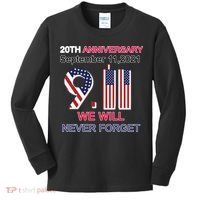 9/11 20th Anniversary We Will Never Forget Kids Long Sleeve Shirt thumb 0