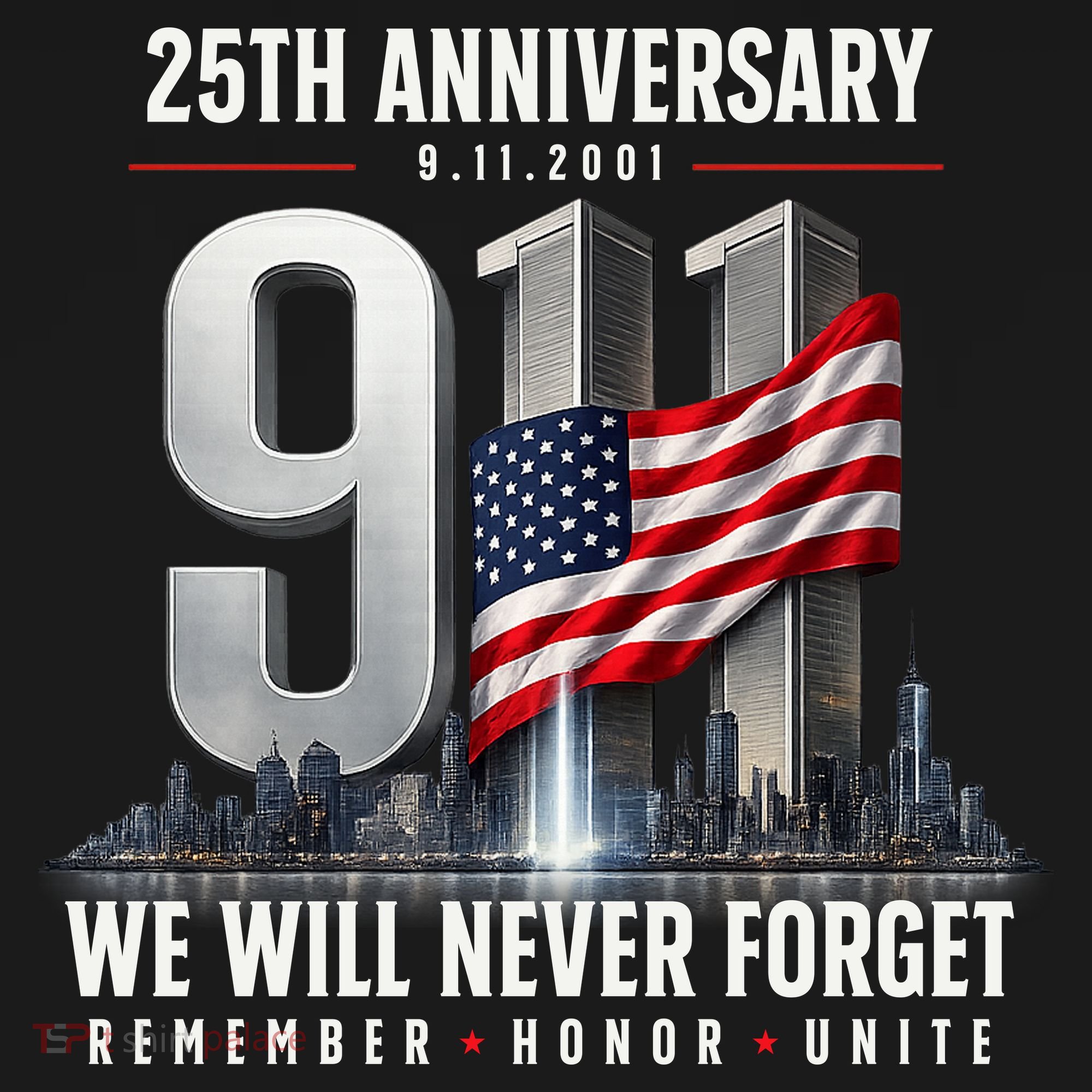 9/11 25th Anniversary Memorial Tribute Never Forget 911 Kids Sweatshirt