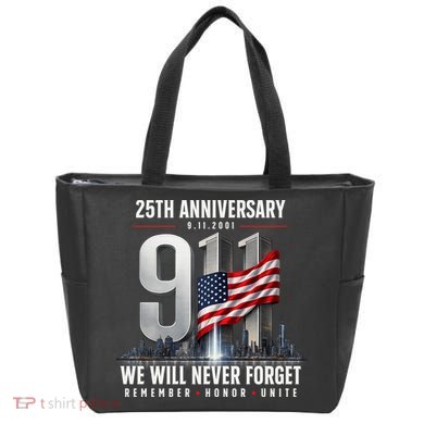 9/11 25th Anniversary Memorial Tribute Never Forget 911 Tote Bag