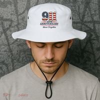 911 25th Anniversary USA Never Forgotten Tribute 9/11 Bucket Hat thumb 2