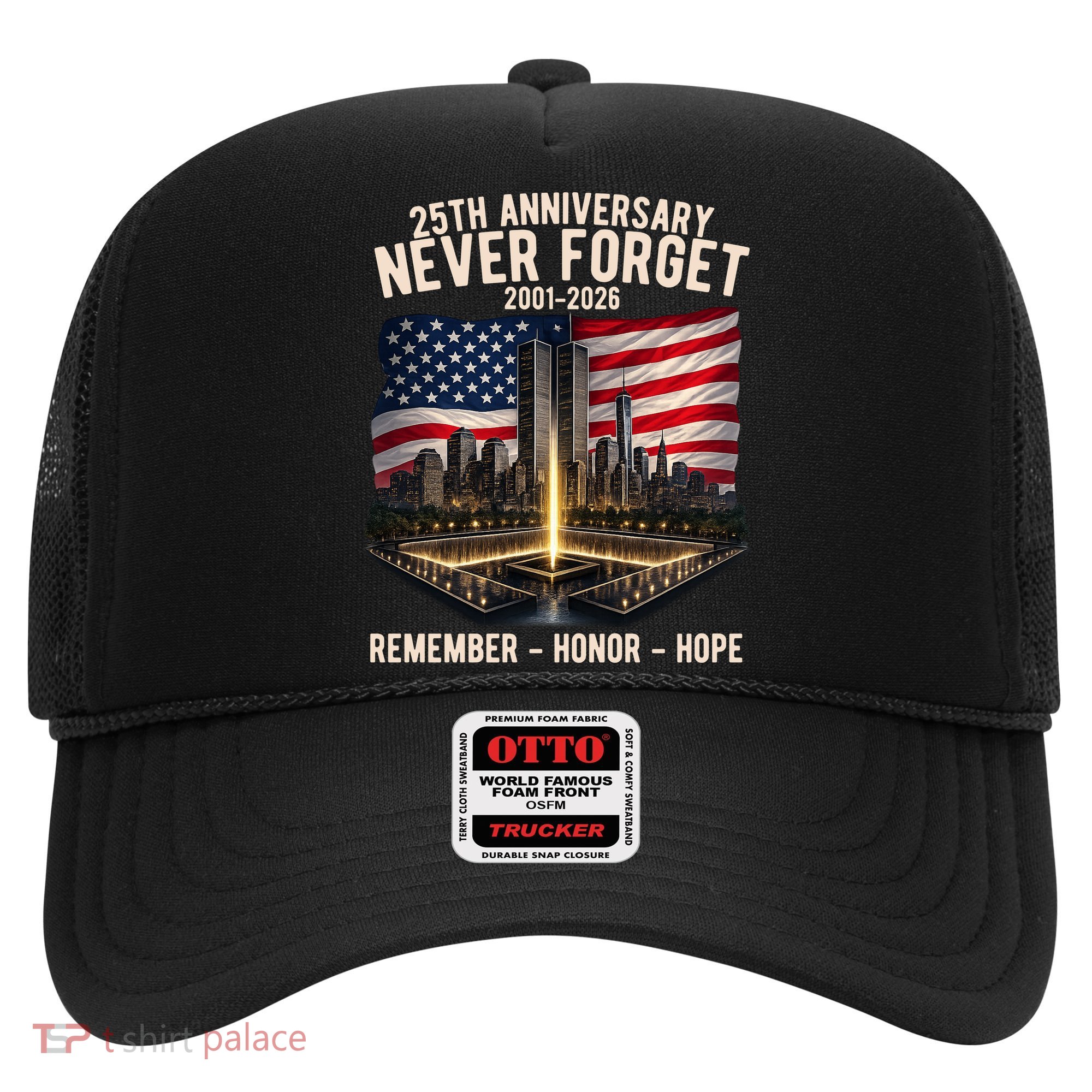 9/11 25th Anniversary Never Forget 911 Memorial 2001-2026 USA Hat
