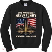 9/11 25th Anniversary Never Forget 911 Memorial 2001-2026 USA Kids Sweatshirt thumb 0