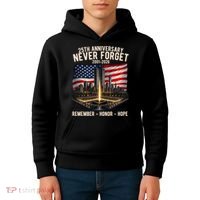 9/11 25th Anniversary Never Forget 911 Memorial 2001-2026 USA Kids Hoodie thumb 4