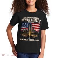 9/11 25th Anniversary Never Forget 911 Memorial 2001-2026 USA Kids T-Shirt thumb 2