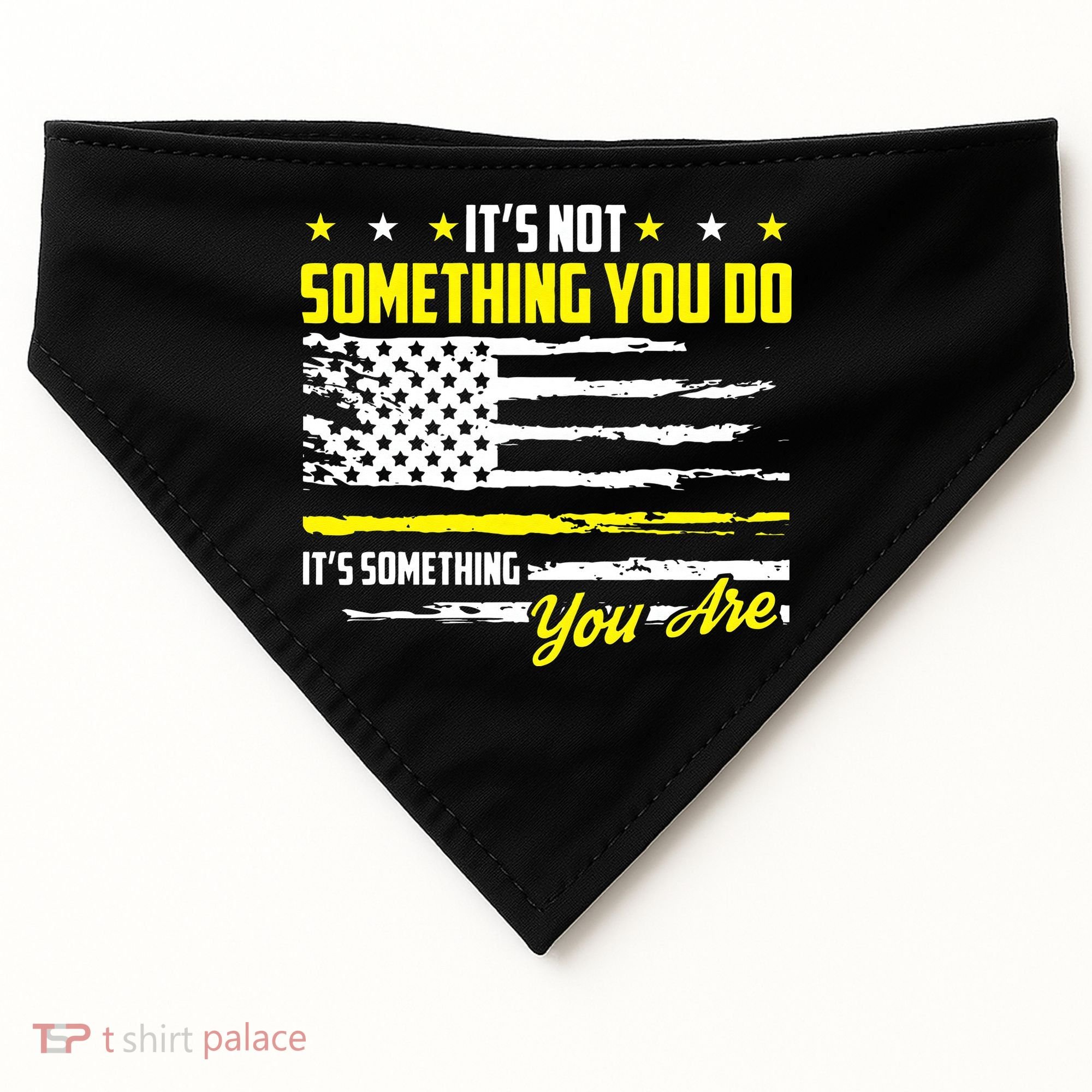 911 American Flag Dispatcher USA Thin Gold Line Operator USA-Made Doggie Bandana
