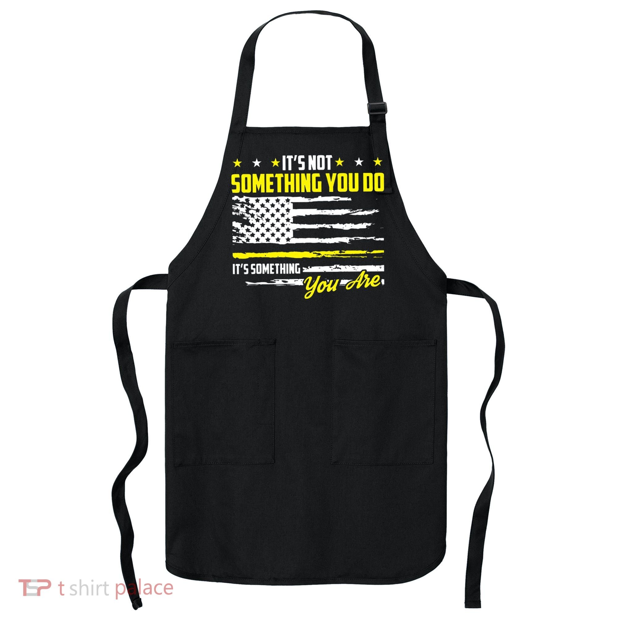 911 American Flag Dispatcher USA Thin Gold Line Operator Apron
