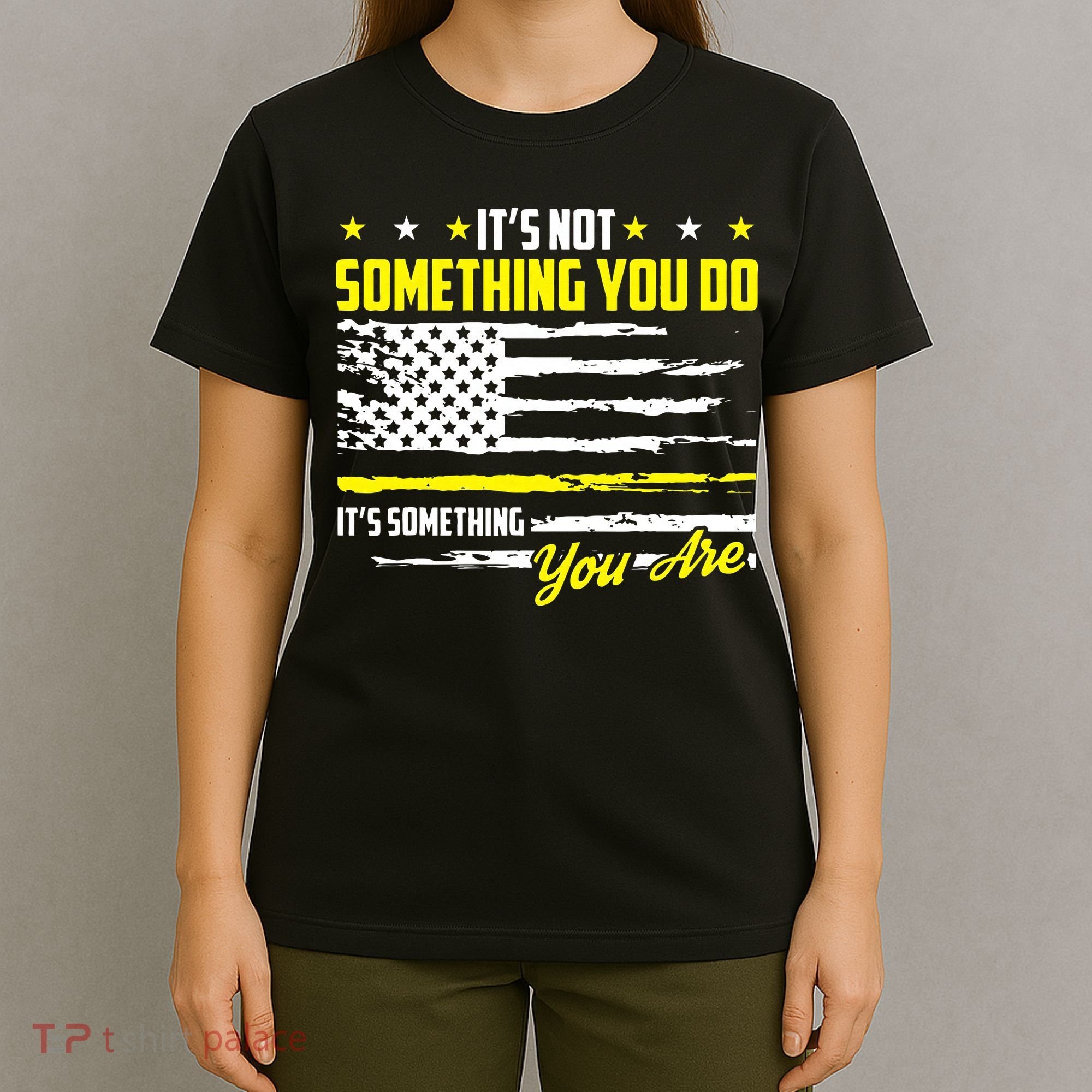 911 American Flag Dispatcher USA Thin Gold Line Operator T-Shirt