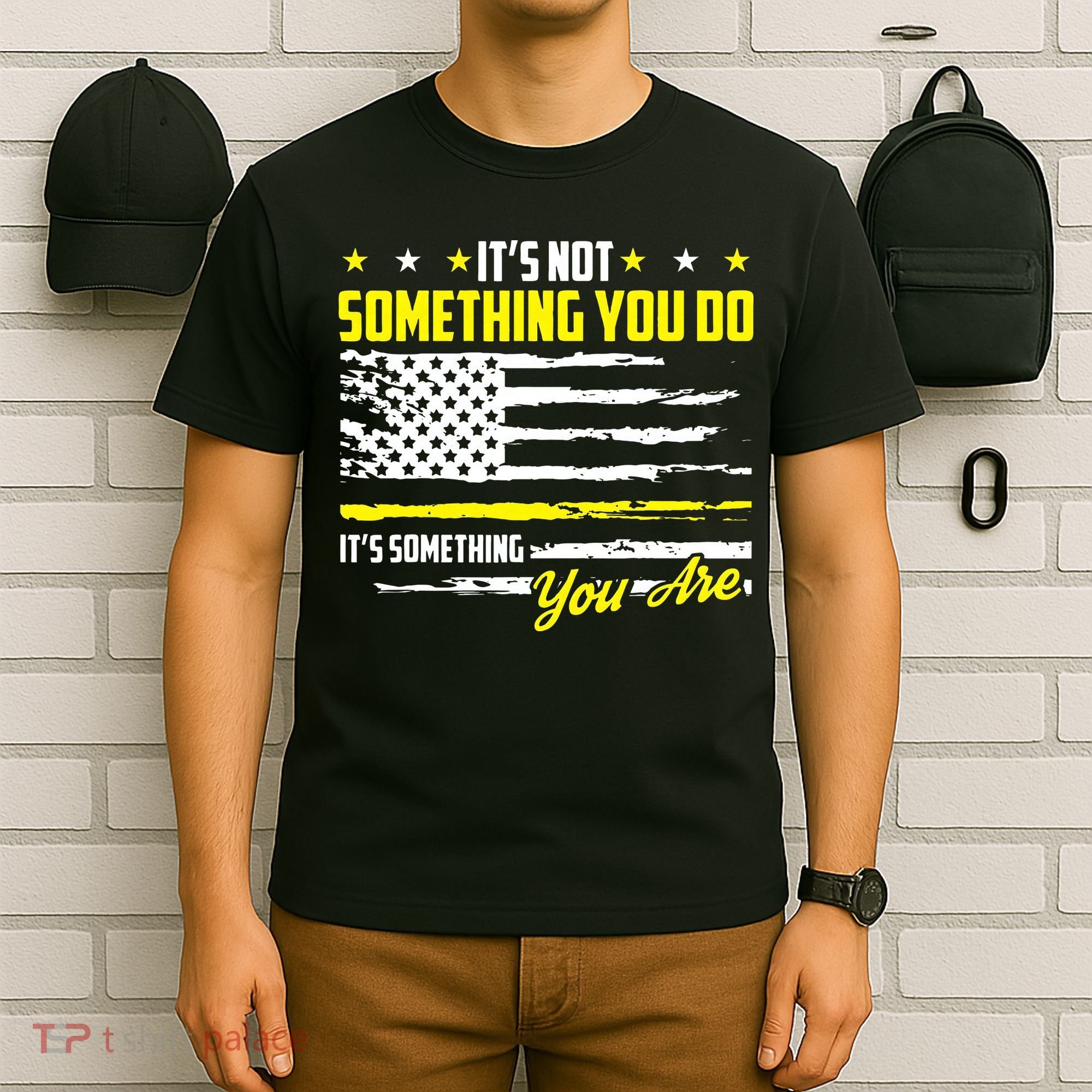 911 American Flag Dispatcher USA Thin Gold Line Operator T-Shirt