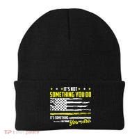 911 American Flag Dispatcher USA Thin Gold Line Operator Beanie thumb 0