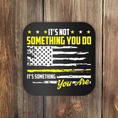911 American Flag Dispatcher USA Thin Gold Line Operator Coaster