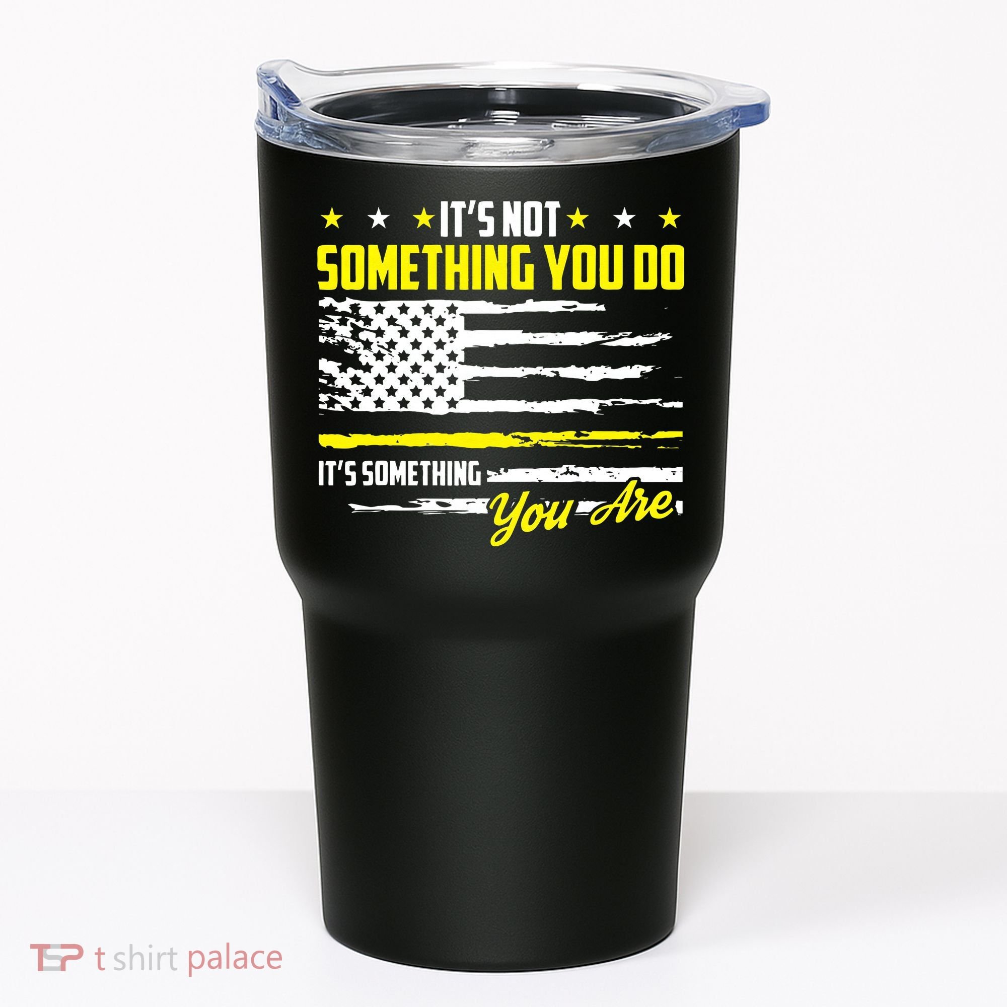 911 American Flag Dispatcher USA Thin Gold Line Operator Tumbler