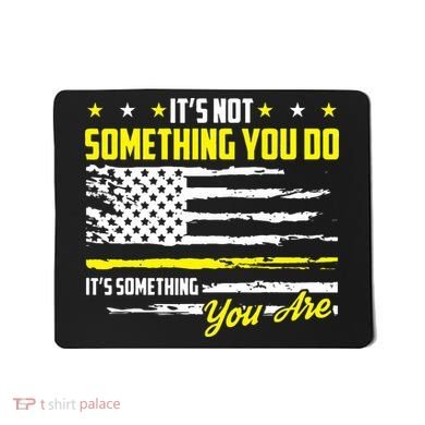 911 American Flag Dispatcher USA Thin Gold Line Operator Mousepad