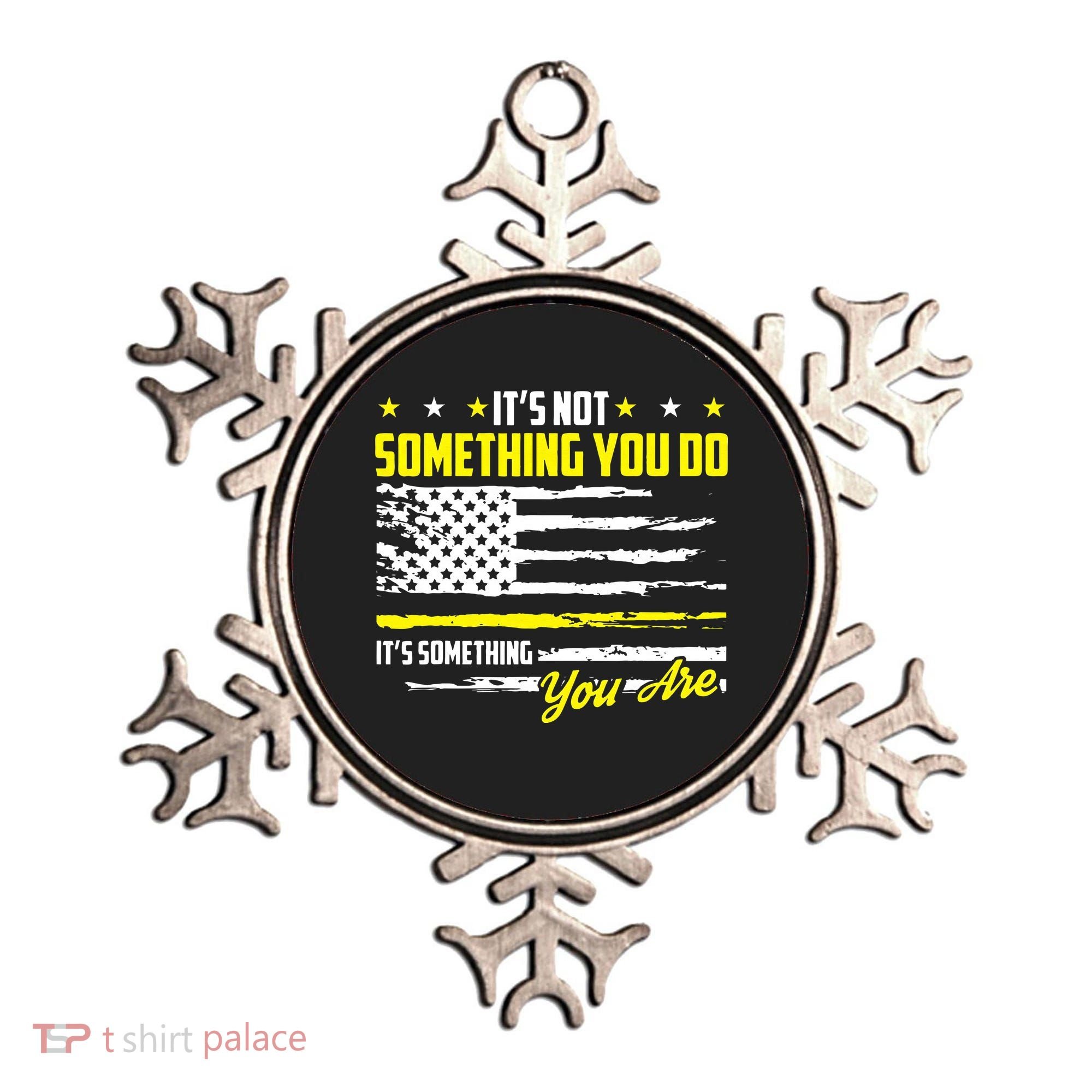 911 American Flag Dispatcher USA Thin Gold Line Operator Ornament