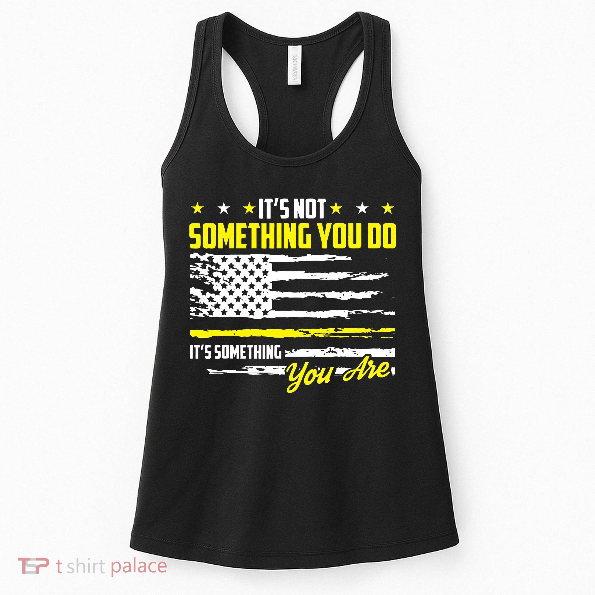 911 American Flag Dispatcher USA Thin Gold Line Operator Women's Tank Top