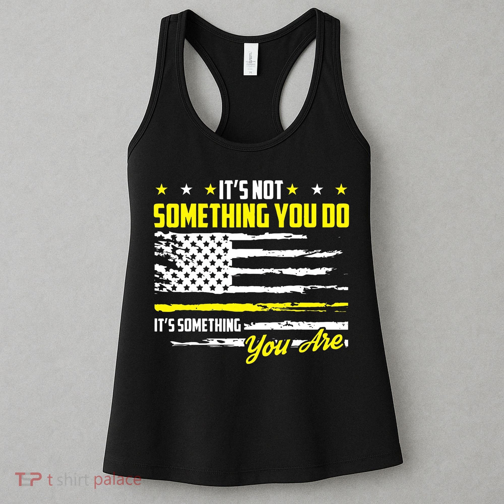911 American Flag Dispatcher USA Thin Gold Line Operator Women's Tank Top