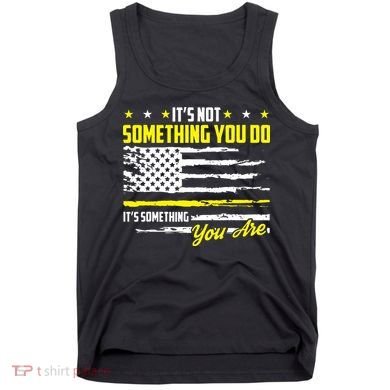 911 American Flag Dispatcher USA Thin Gold Line Operator Tank Top